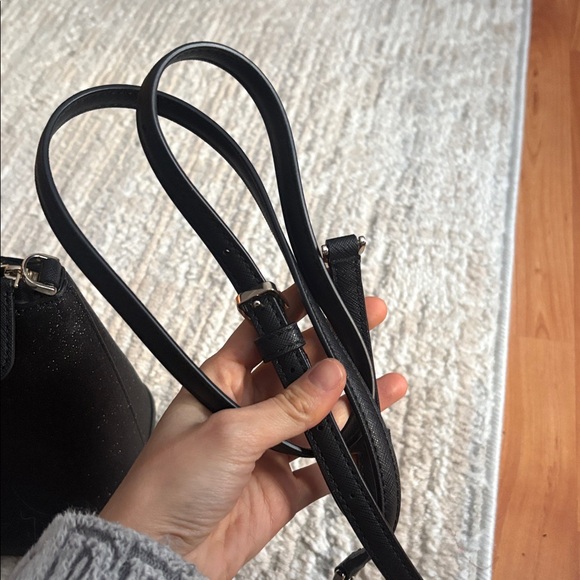 Kate Spade Shimmery Glitter Top Zip Satchel Purse with Crossbody strap - Picture 8 of 11